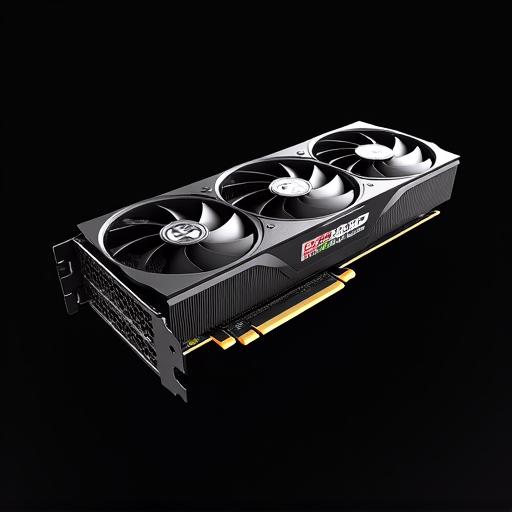 高性能グラフィックスカードの斜めからのビュー