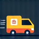 迅速な配送を示すトラックのアイコン
