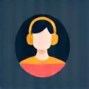 ヘッドセットを装着したサポート担当者のアイコン